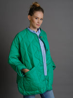 Gesteppte Jacke Onesize in Emerald-Green