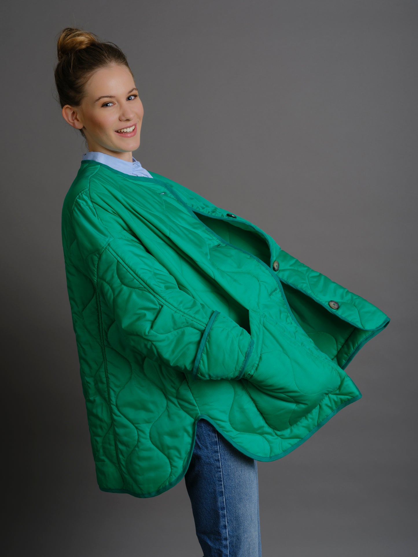 Quilted jacket Onesize in Emerald-Green